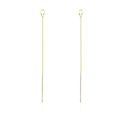 SLUYNZ 925 Sterling Silver Chain Threader Earrings Dangle for Women Teen Girls Long Dangle Earrings Line Earrings Tassel (B-Yellow)