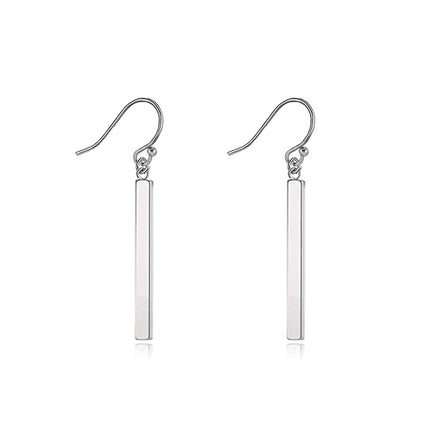 Limerencia Pure Titanium Vertical Bar Dangle Earrings, Lightweight Drop Earrings Hypoallergenic for Sensitive Ears Women (30 mm, Silver)