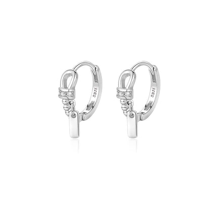 Reffeer Solid 925 Sterling Silver Minimalist Hoop Earrings for Women Teen Girls CZ Hoop Earrings Cartilage Helix Hoop Earrings Huggie (A-Silver)