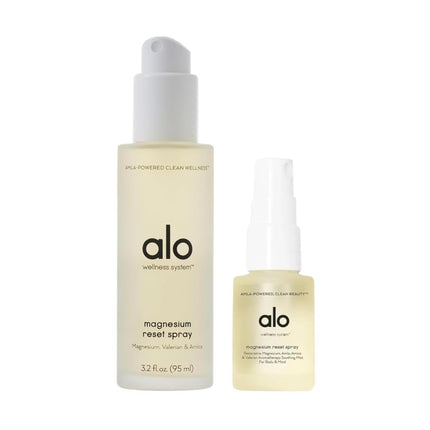 Alo Magnesium Oil Spray + Mini | Sleep & Relaxation + Muscle Recovery | Fast-Absorbing Magnesium with Valerian Root, Arnica & Essential Oils | Non-Sticky Body & Pillow Mist | 3.2 + 0.7 oz