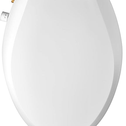 Clirass Elongated Bidet Toilet Seat with Quiet-Close, Non-Electric Bidet Mode with Dual Nozzles, Fit Elongated Toilet Seat, Adjustable Water Pressure with Brass inlet (Elongated)