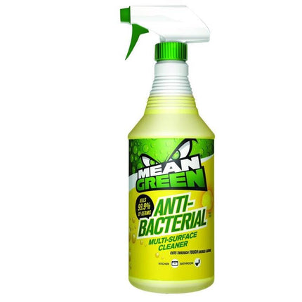 Mean Green Anti-Bacterial Multi-Surface Cleaner Lemon Scented, clear, 32 Fl Oz (Pack of 1), 40002
