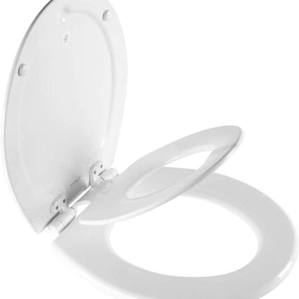 Mayfair NextStep2 Toilet Seat with Built-In Potty Training Seat, Slow-Close, Removable that will Never Loosen, Round, White