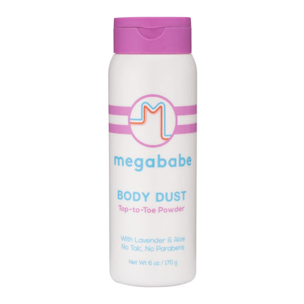 Megababe Sweat Absorbing Body Powder - Body Dust | Hot Weather Essential | with Lavender & Aloe | Talc-Free, All Natural | 6 oz (Pack of 1)