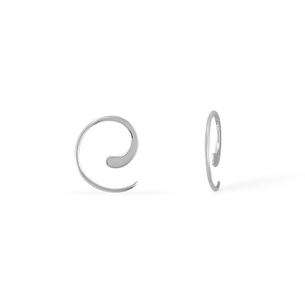 Boma Jewelry Sterling Silver Pull Through Hoop Earrings (Small Silver)