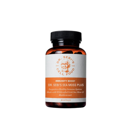 Dr. Sebi's Sea Moss Capsules with Bladderwrack, 1,250mg – Authentic Alkaline Irish Sea Moss for Immune Support, Energy & Joint Health – Wildcrafted, No Fillers – 1 Month Supply (88 Capsules)