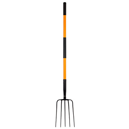 VNIMTI Pitch Fork for Gardening, 5 Tine Pitchfork Heavy Duty with Fiberglass Handle, 58 Inches