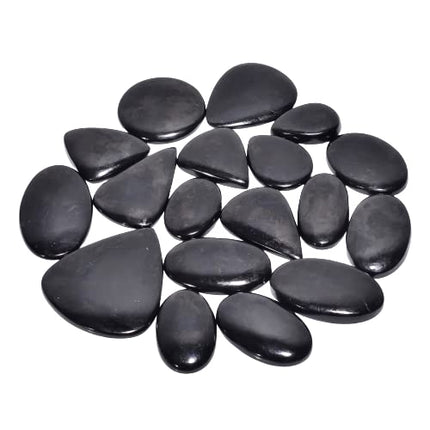 Natural Black Tourmaline Gemstone- Healing Crystals for DIY Jewelry Making -Loose Natural Cabochon -Perfect for Crafting Unique Jewelry Designs Gift for Her, Mother and Wife (5 pcs, 25-35 mm)
