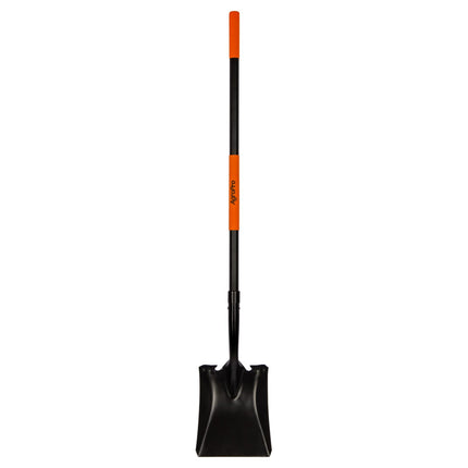 AgroPro Square Shovel for Digging, Heavy Duty Metal Shovel with Long Fiberglass Handle, 58-Inch Flat Garden Shovel for Transfer Soil, Sand, Gravel, Landscaping