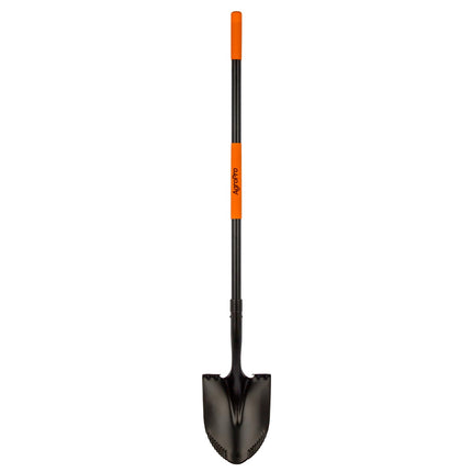 AgroPro Heavy Duty Shovel, 58 Inches, Black, High Carbon Steel, Fiberglass Handle, Modern Style