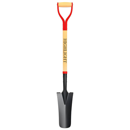 HIGHLIGHT Spade Shovel Digging Trench Garden 45 Inch D Grip Steel Shovel