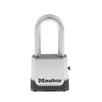 Master Lock Silver Outdoor Combination Lock, Heavy Duty Weather Resistant Padlock with Resettable Code and Cut Resistant Boron Carbide Shackle for Outdoor Use, M176XDLH