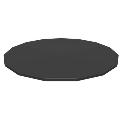 Bestway Flowclear PVC Round 14 Foot Pool Cover for Above Ground Frame Pools with Drain Holes and Secure Tie-Down Ropes, Black (Cover Only)