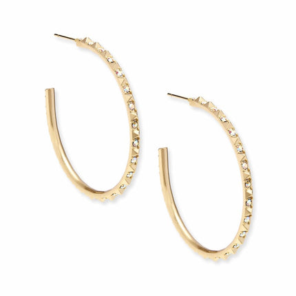 Kendra Scott Veronica Hoop Earrings in Gold Iridescent Crystal