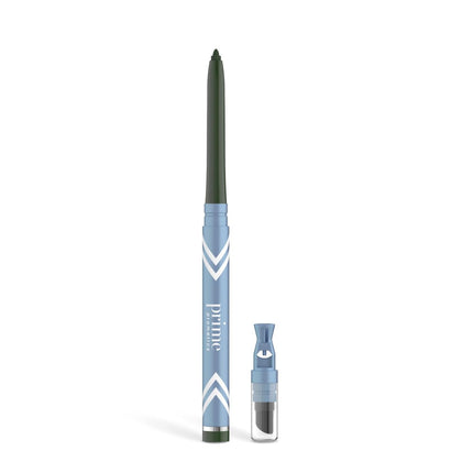 PRIME PROMETICS PrimeEyes Glide Eyeliner for Mature Women – Waterproof, Long-Stay and Mess-Proof – Gel Creme Texture, Discreet Sharpener and Effective Smudger (Emerald)