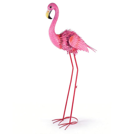 ViteenLight 35" Flamingo Garden Statues & Sculptures, Metal Birds Yard Art Outdoor Statue, Large Pink Flamingo Lawn Ornaments for Home, Patio, Backyard Decor