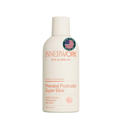 Innerwork Liquid Prenatal Vitamins for Women with DHA, Folate, Choline & B Complex – Prenatal & Postnatal Liquid Multivitamin for Pregnancy & Breastfeeding – Vegan, Sugar Free, Non GMO – 32 Oz