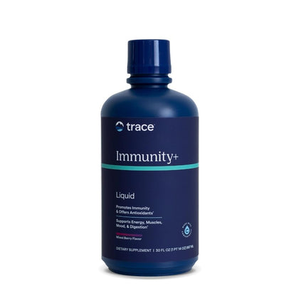 Trace Minerals | Liquid Immunity+ with Elderberry, Zinc, Vitamins C & D, Ionic Trace Minerals | Fast Absorbing, Sugar Free Immune Support, Gluten Free, Vegetarian Certified | Mixed Berry | 30 oz