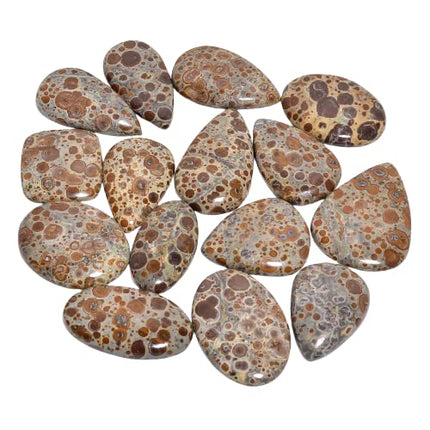 Natural Asteroid Jasper Gemstone- Healing Crystals for DIY Jewelry Making -Loose Natural Cabochon -Perfect for Crafting Unique Jewelry Designs (5 pcs, 25-35 mm)
