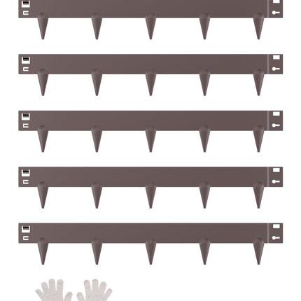 VEVOR Steel Landscape Edging, 5 Packs 39 x 3 in Rust-Resistant Metal Landscape Edging, Bendable Garden Edging Border, Heavy Duty Lawn Edging, Easy-to-Install, Flower Bed Yard Pathway Divider Brown