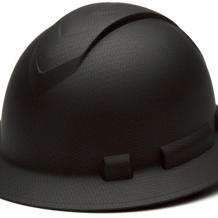 Pyramex Ridgeline Full Brim Hard Hat 4 Point Ratchet Matte Black Graphite Pattern