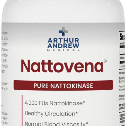 Arthur Andrew Medical, Nattovena, Pure Nattokinase Supplement, Double Strength 4,000 FUs per Capsule, 90