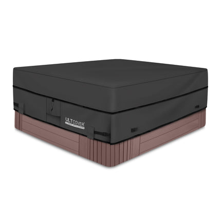 ULTCOVER Waterproof 600D Polyester Square Hot Tub Cover Outdoor SPA Covers 95 x 95 inch, Black