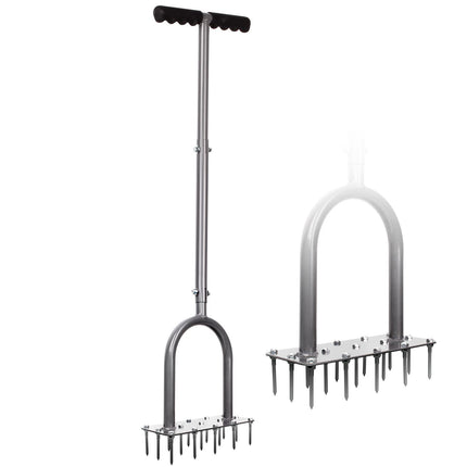 Walensee Manual Lawn Aerator Tool with 15 Iron Spikes, Garden Spike Aerator