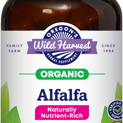 Oregon's Wild Harvest Alfalfa Capsules USDA Certified Organic Herbal Supplements, 90 Count