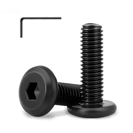 M5 x 10mm (25 Pack) Metric Flat Head Hex Socket Cap Screws Bolts, Black Oxide 304 Stainless Steel 18-8, Hex Drive, Bright Finish Fully Machine Thread