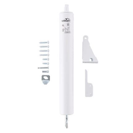 Wright Products Heavy-Duty Pneumatic Storm Door Closer – Durable, Adjustable, Quiet-Closing with Hold-Open Feature (Transitional, White)