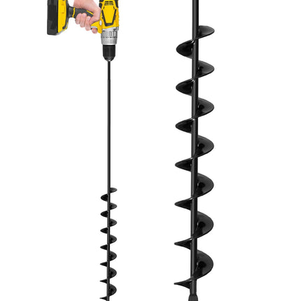 SORANGEUN 2”x32“ Auger Drill Bit for Planting, Heavy-Duty Planting Auger for Bulbs, Post Hole Digger for 3/8”Hex Drive Drill