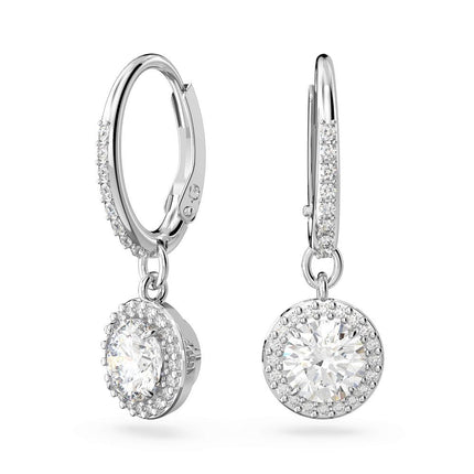Swarovski Constella Pierced Drop Earrings, White Crystals on a Rhodium Finish Setting, Part of the Constella Collection