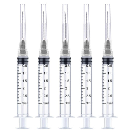 50 Pack 3ml/cc Disposable Luer Lock Lab Syringes with 22Ga 1.0 Inch Needle