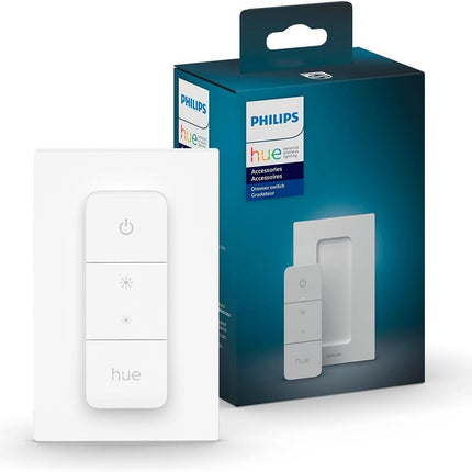 PHILIPS Hue Smart Dimmer Switch Remote, White, 1 Pack, Turns Hue Lights On, Off, Dims or Brightens, Smart Home Control, Requires Bridge, Easy, No-Wire Installation