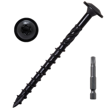 LIONMAX Lag Screws 3 Inch, Structural Wood Screws #14 x 3, 50-PCS, Black