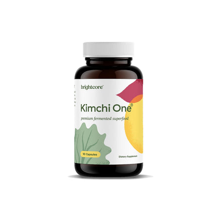 Brightcore Nutrition - Kimchi One, Kimchi Powder Capsules, Probiotics, Enzymes, & Antioxidant Supplement, Premium Gut Health Superfood for Overall Well Being, Gluten-Free, 90 Vegan Capsules
