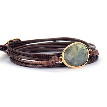 ZOSOJONA Women Wrap Bracelet Boho Natural Jasper Crystal Stone Beads Strand Bracelets