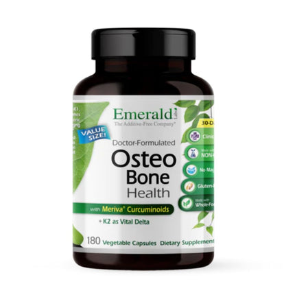 EMERALD LABS Osteo Bone Health - Immune Support & Bone & Joint Supplement with Vitamin D3, K2, Calcium, Magnesium, OptiMSM, Meriva Phytosome & More - 180 Vegetable Capsules