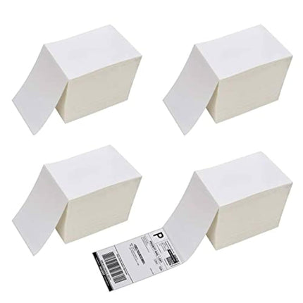 Immuson 4000 Fanfold 4 x 6 Direct Thermal Shipping Labels with Perforations, Permanent Adhesive, White Mailing Labels for Thermal Printer… (4000 Labels)
