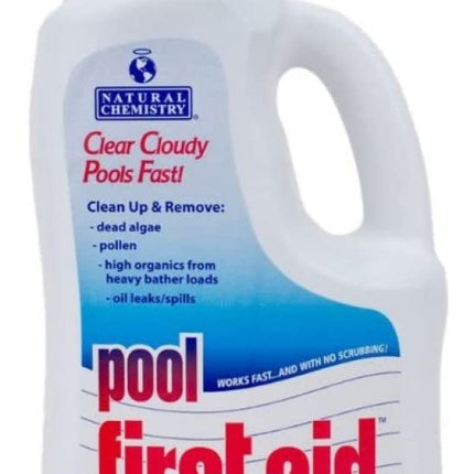 Natural Chemistry First Aid Swimming Pool Enzyme, 2-Liter, Clear Cloudy Pools Fast, Frees Clogged Filters, Compatible with All Sanitizing Systems