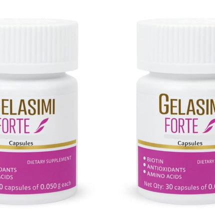 Gelasimi Forte – 60 Capsules | Biotin, Antioxidants & Amino Acids | Dietary Supplement | 2 Pack
