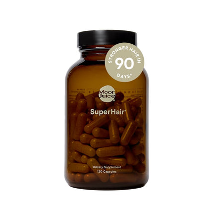Moon Juice SuperHair Hair Growth Vitamins for Women & Men with Biotin & Saw Palmetto - Clinical Strength Multivitamin Hair Supplement for Healthier, Stronger, Thicker Hair, 120 Capsules - 30 Servings