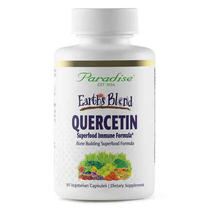 Paradise Herbs Earth's Blend Quercetin, for Immunity, Antioxidant Activity, Probiotics, Adaptogens, Vegan, Non GMO, Gluten Free, 90 Vegetarian Capsules