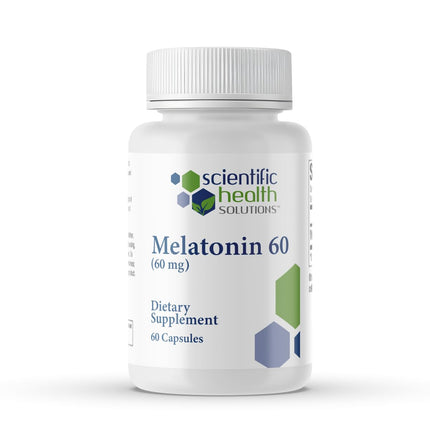 Scientific Health Solutions Melatonin 60mg | High Dosage Melatonin in Easy-to-Swallow Capsules | Vegan, Non-GMO & Gluten-Free | US-Made Extra Strength (Single)