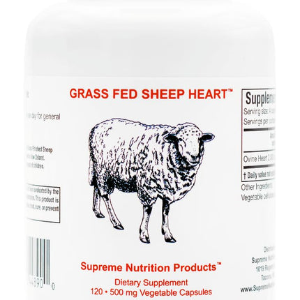 Supreme Nutrition Grass Fed Sheep Heart. 120 Pure Ovine Heart Capsules