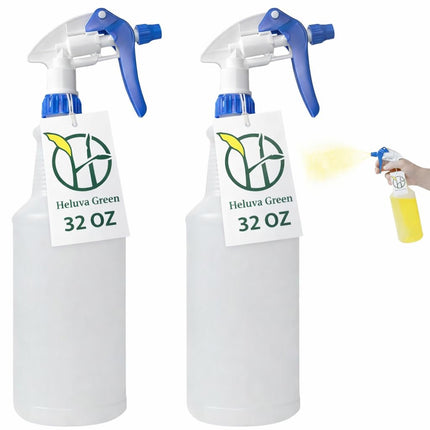 Heavy Duty 32oz Plastic Spray Bottles for Cleaning, Blue 2 Pack