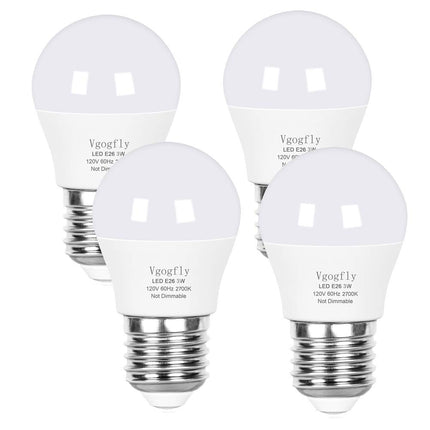 Vgogfly LED Bulb 3W 25 Watt Equivalent Light Bulbs Night Stand Table Lamp Warm White 2700K LED Energy Saving E26 Medium Screw Base for Home Light 4 Pack