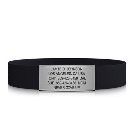 ROAD iD Silicone Medical ID Bracelet for Men and Women | Stretchable and Comfy Silicone Emergency Bracelets w/Identification & Medical Information for Athletes & Travelers (13mm Wide)