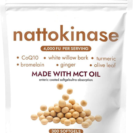 EILTEAU Corvael Nattokinase 4,000 FU 7-in-1 Supplement, 300 Softgels
